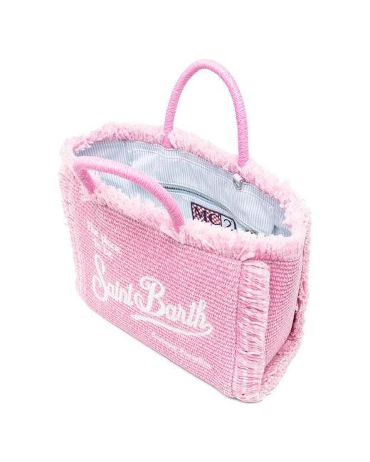 Mc2 Saint Barth Pink Colette Logo-Embroidered Tote Bag