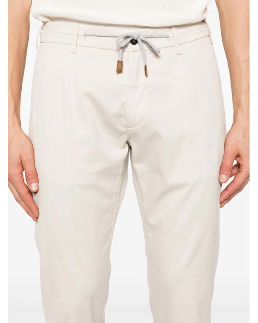Eleventy White Drawstring Trousers for men