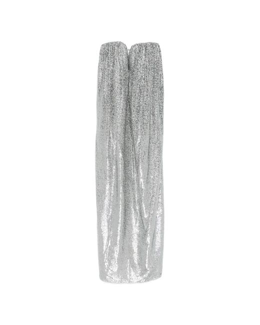 Stella McCartney Gray Metallic-Effect Maxi Dress