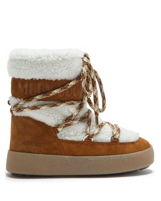 Moon Boot Brown Ltrack Shearling Suede Boots