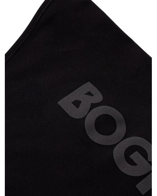 Bogner Black Logo-Print Snood Scarf for men