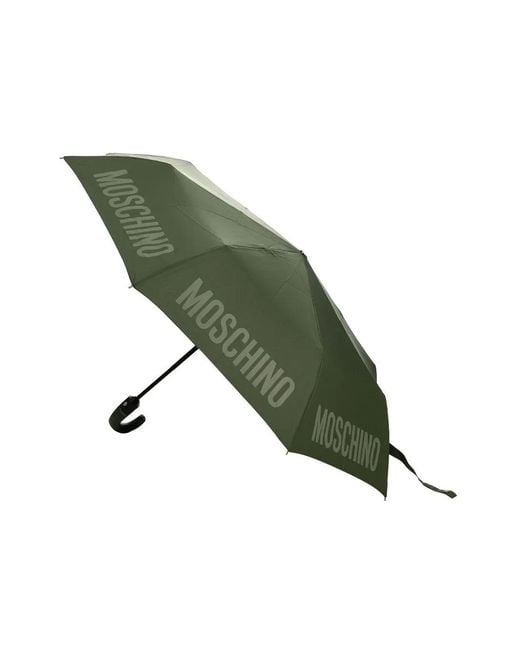 Moschino Green Logo-Print Compact Umbrella