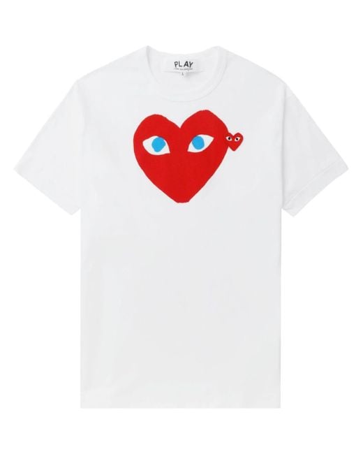 T-shirt Heart Logo di COMME DES GARÇONS PLAY in White