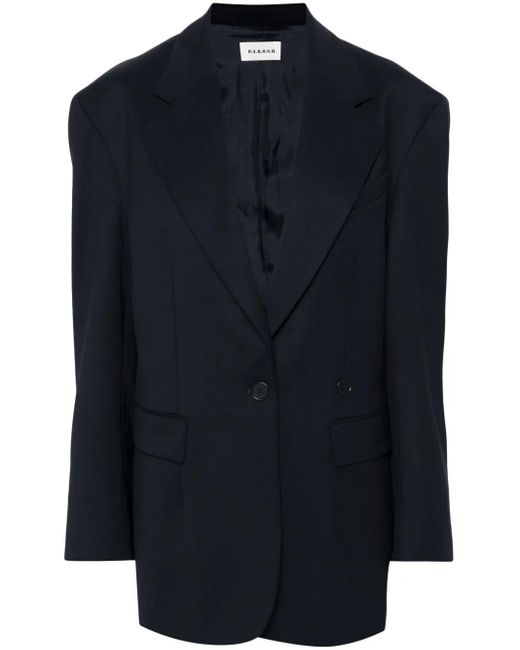 P.A.R.O.S.H. Blue Single-Breasted Virgin Wool Blazer