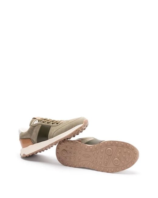Tod's Brown Leather-Trim Suede Sneakers for men
