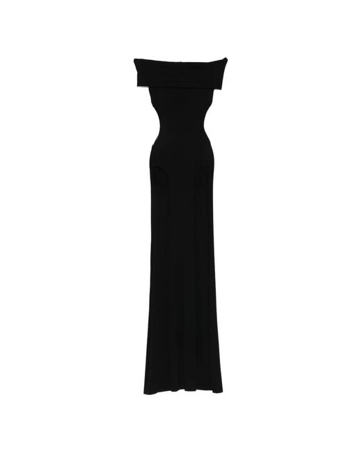 COWBOYS OF HABIT Black Off-Shoulder Cutout Maxi Dress