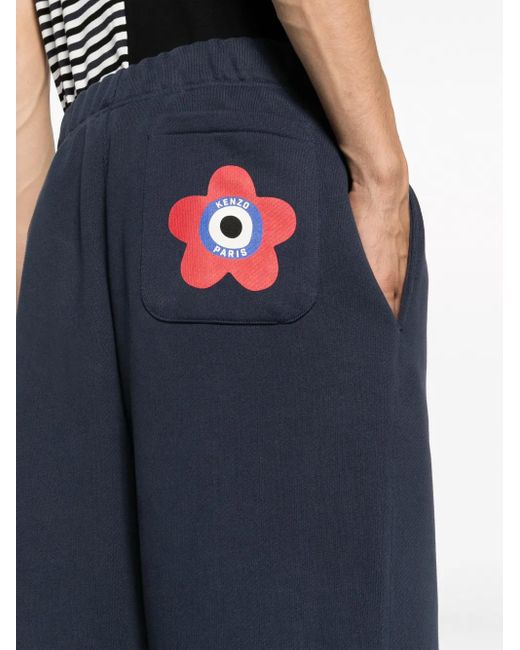 メンズ KENZO フローラル トラックパンツ Blue