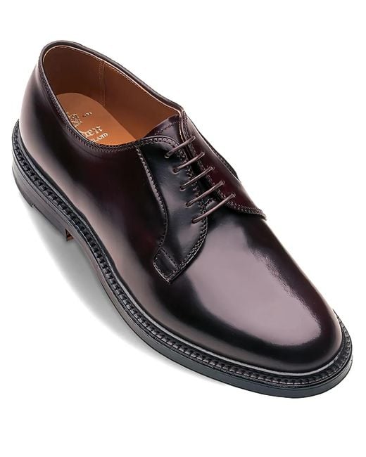 Alden Black Leather Derby Shoes for men