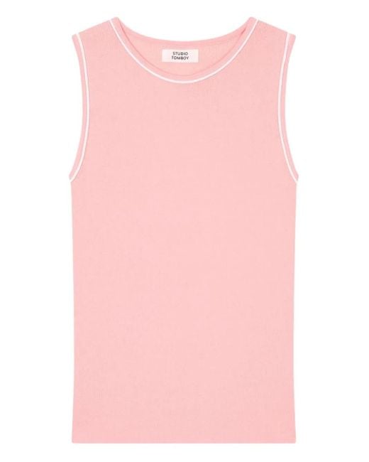 Canotta Con Bordo A Coste di Studio Tomboy X in Pink