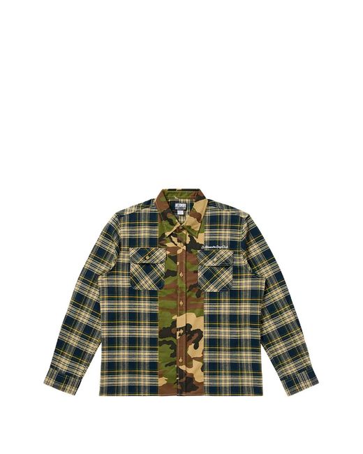 BBCICECREAM Green Camouflage Check Woven for men
