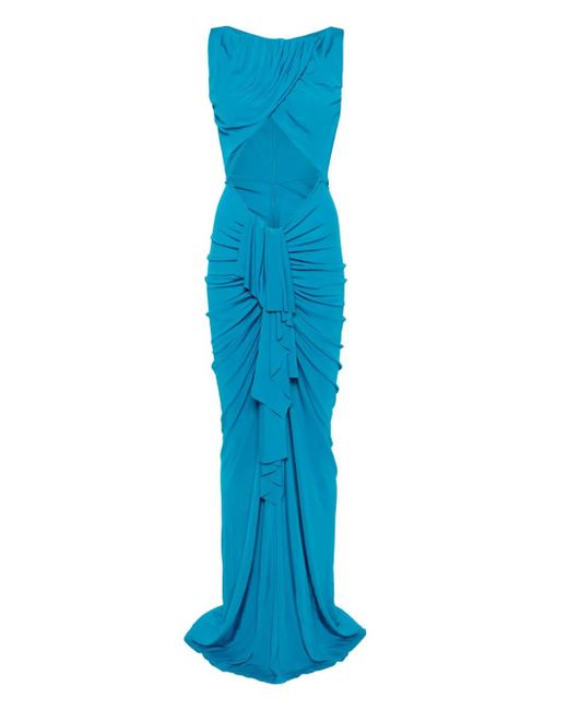 Vestido de fiesta Bateu drapeado Christopher Esber de color Blue