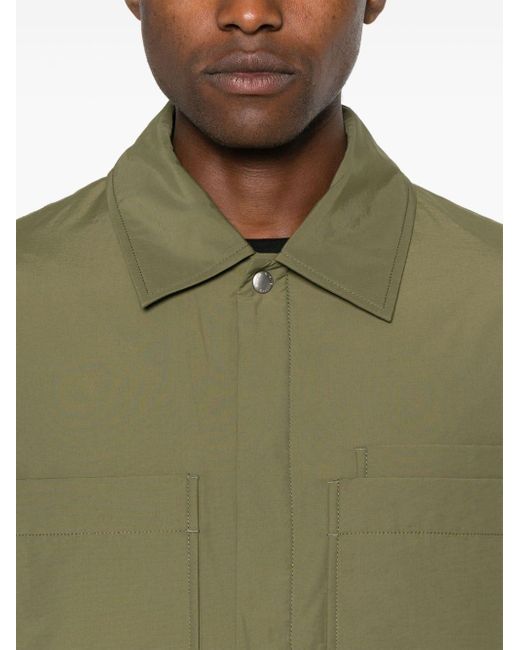 Maison Kitsuné Gefütterte Hemdjacke mit Fuchs-Motiv in Green für Herren