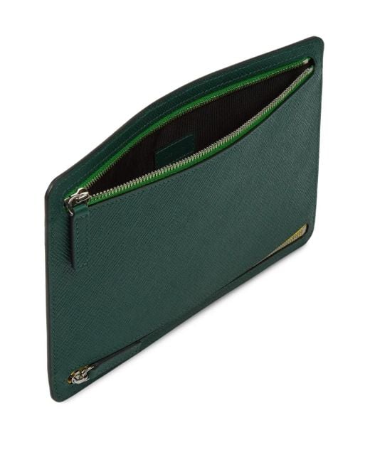Smythson Green Panama Multi-Zip Case