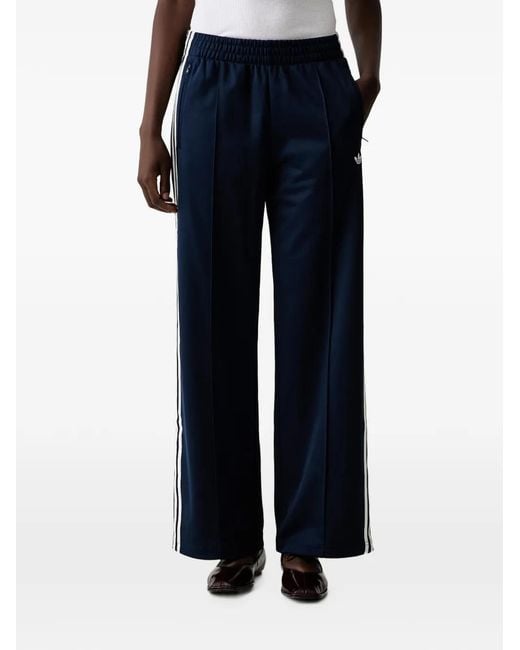 Adidas Blue Lace-Overlay Side-Stripe Track Pants