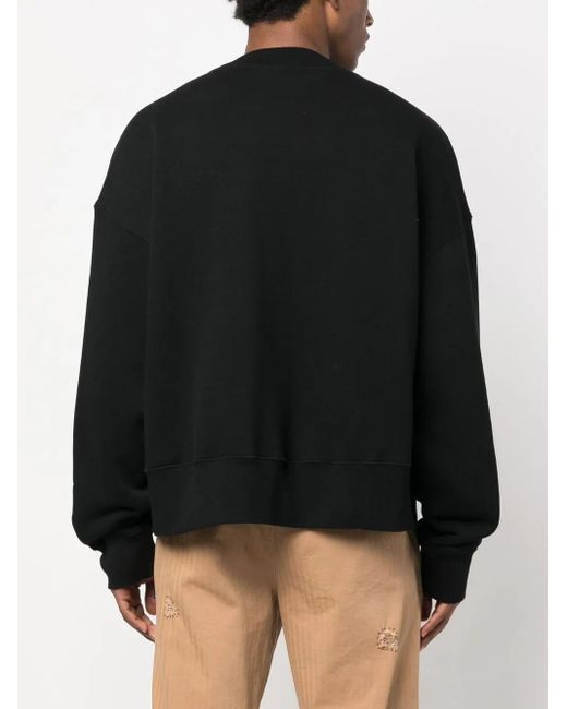 Palm Angels Black I Love Pa Crew Sweatshirt for men