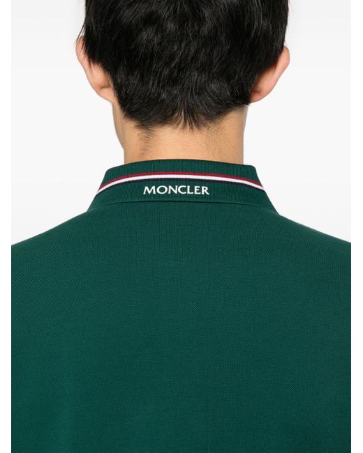 Polo à patch logo Moncler pour homme en coloris Green