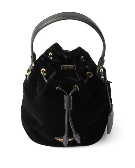 Mini Sac À Main Re-Edition En Velours Prada en coloris Black