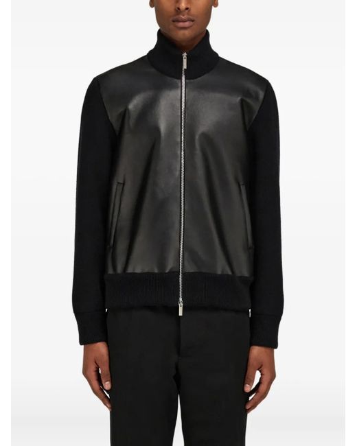 Ferragamo Black Leather Jacket for men