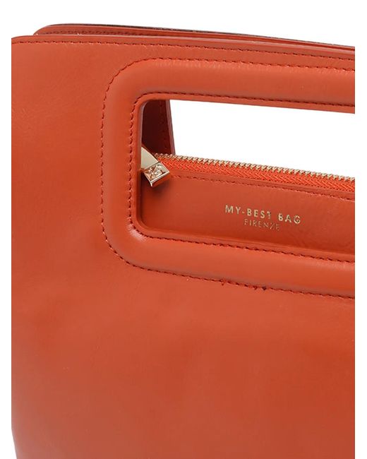 MY BEST BAG Orange Cutout Leather Clutch Bag