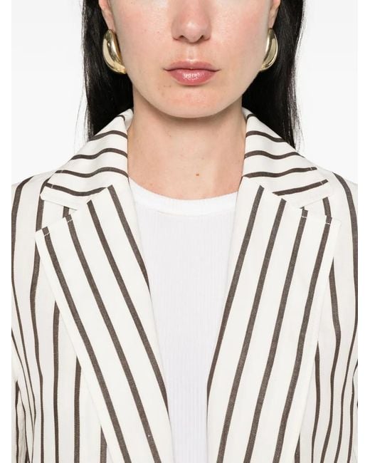 Pennyblack White Striped Notched Blazer