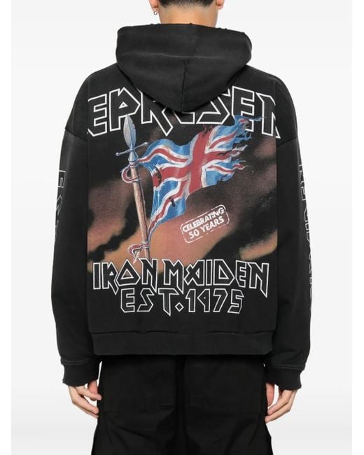 Felpa Iron Maiden Con Cappuccio di Represent in Black da Uomo