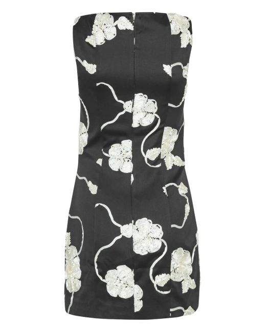 ROTATE BIRGER CHRISTENSEN Black Flower Mini Dress