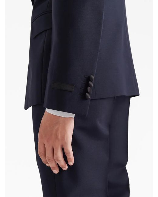 Prada Blue Single-Breasted Wool-Mohair Tuxedo for men