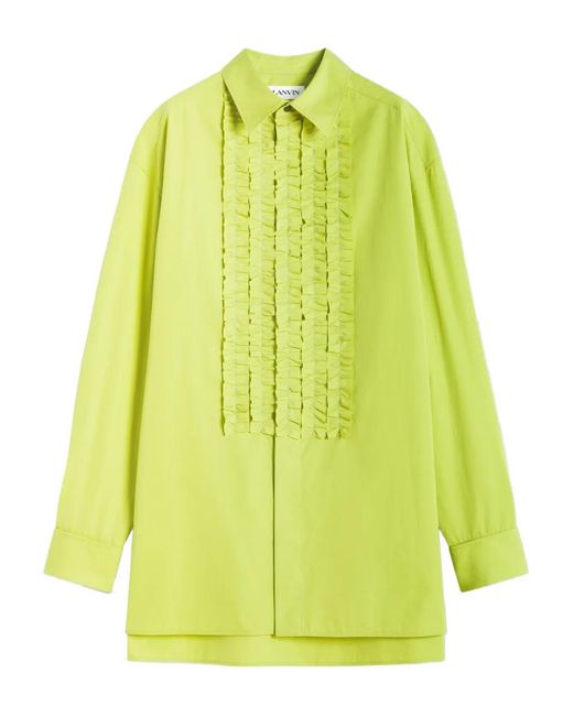 Lanvin Yellow Ruffled Shirt for men