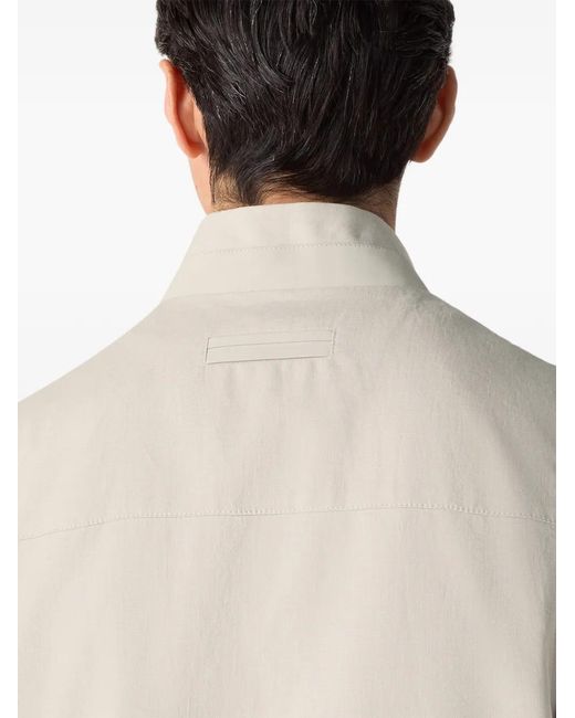 Zegna White Zip Linen Vest for men