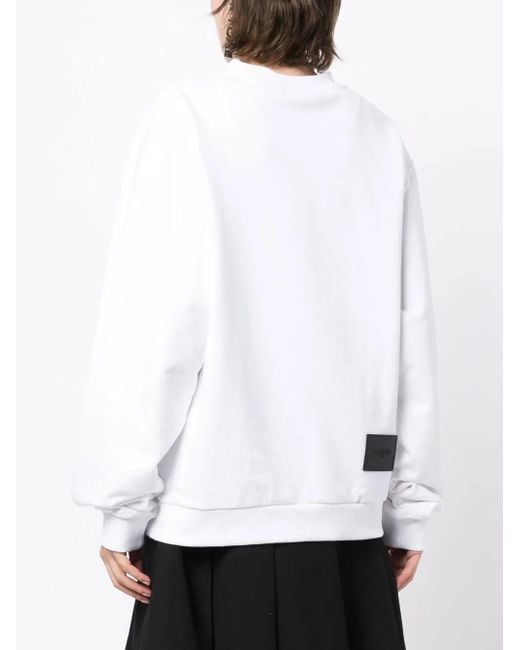 we11done White Logo-Print Cotton Hoodie