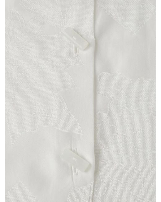 Shanghai Tang White Jacquard-Patterned Shirt Dress