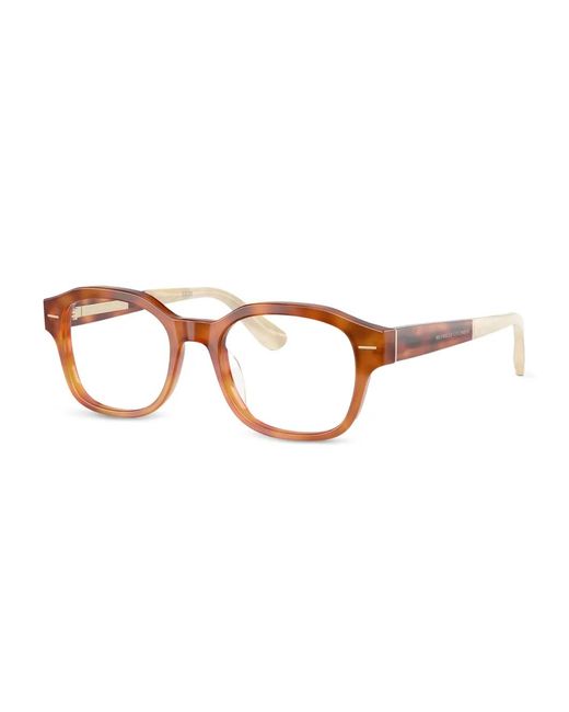 Brunello Cucinelli Brown Rectangle-Frame Glasses for men