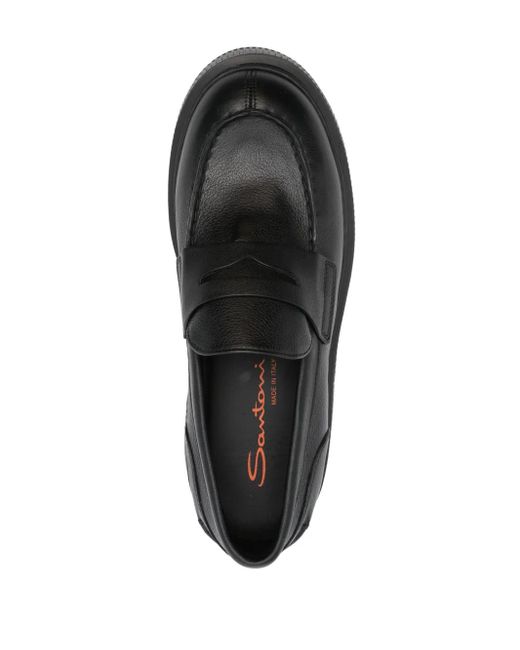 Santoni レザーローファー Black
