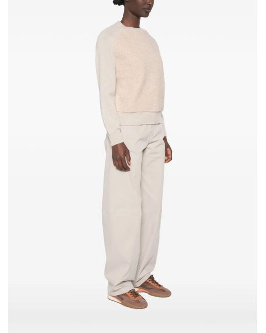 Herno Natural Bouclé-Panel Wool Sweater