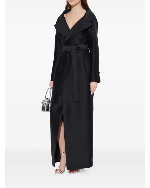 DSquared² Black Virgin Wool Double-Breasted Coat