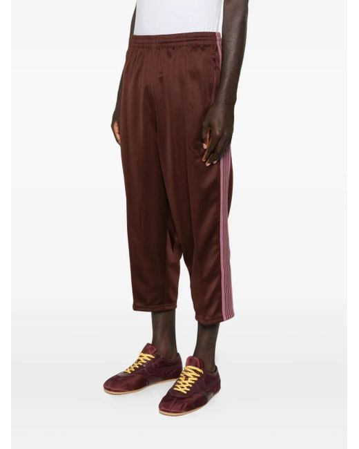 Needles Purple Side-Stripe Logo-Detail Pants for men