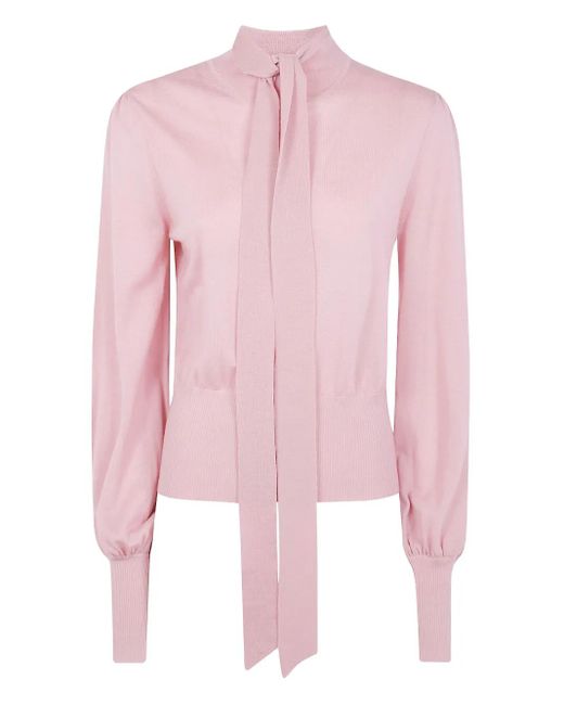 Zimmermann Trui Met Gestrikte Hals En Pofmouwen in het Pink
