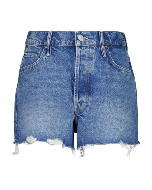 Pantalones vaqueros cortos deshilachados Mother de color Blue