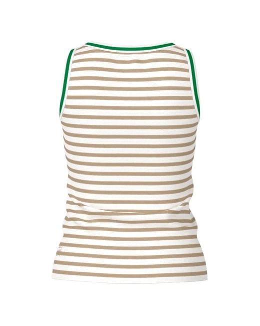 Marc Cain Green Ringel Striped Sleeveless Top