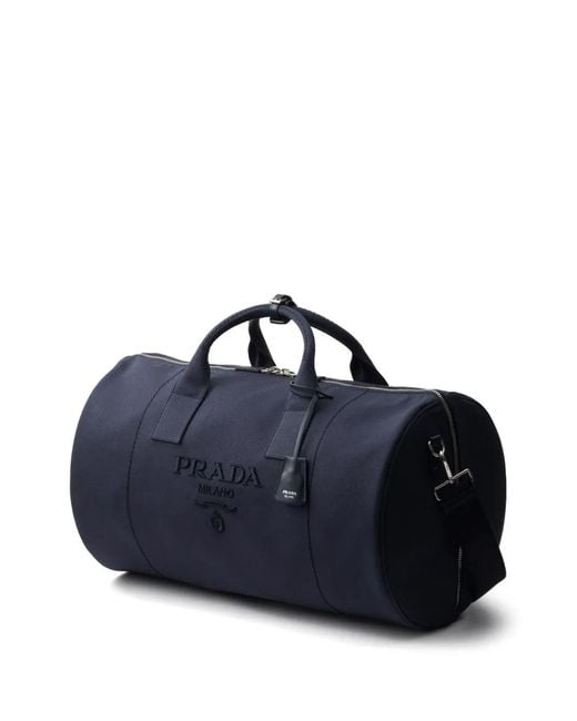 Prada Blue Canvas Duffle Bag