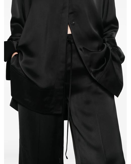Totême White Satin Drawstring Trousers