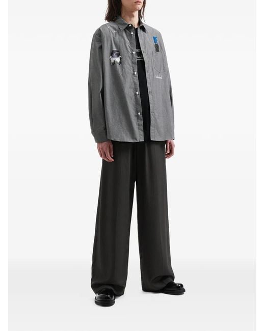 Undercover Gray Patch-Appliqué Pocket Shirt for men