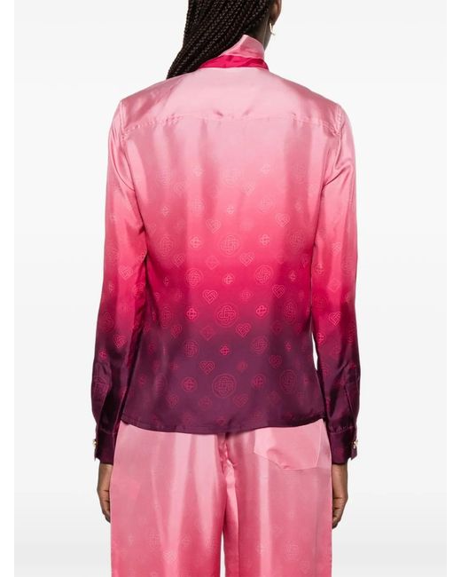 Casablanca Pink Gradient Bow Shirt