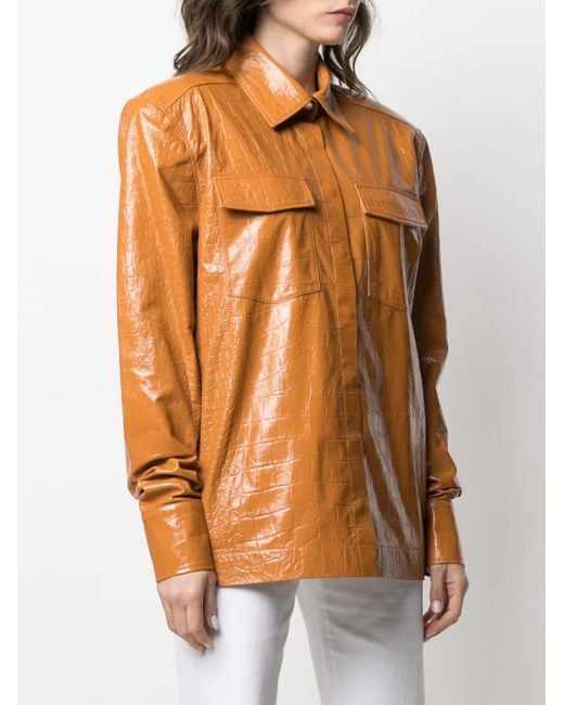 Remain Orange Oversized Leather Jacket