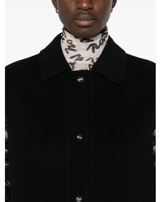 Herno Black Panelled Puffer Coat