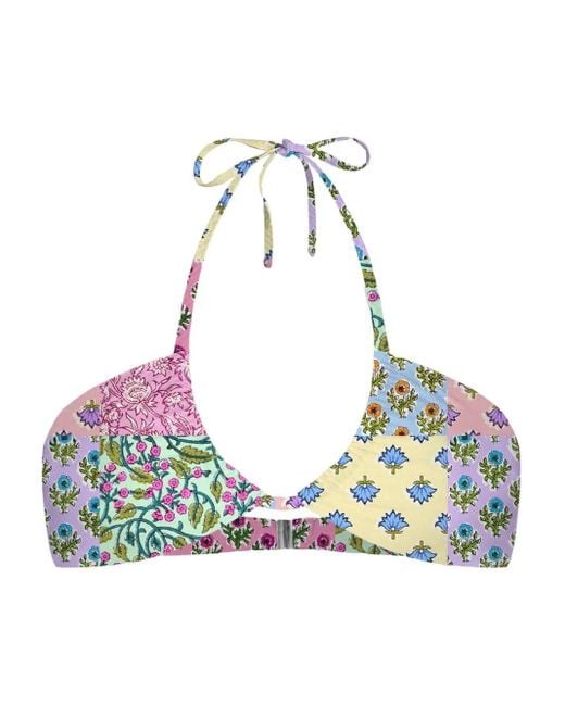 Mc2 Saint Barth Blue Dahlia Bikinioberteil Mit Muster