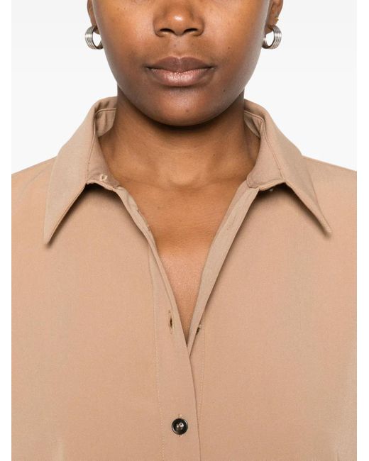 Caliban Natural Button-Front Collared Shirt