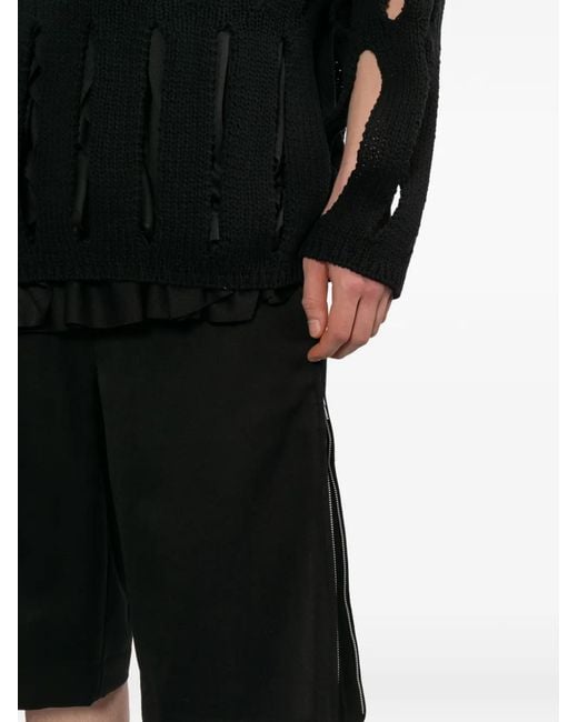 Comme des Garçons Black Zip-Detail Wool Shorts for men