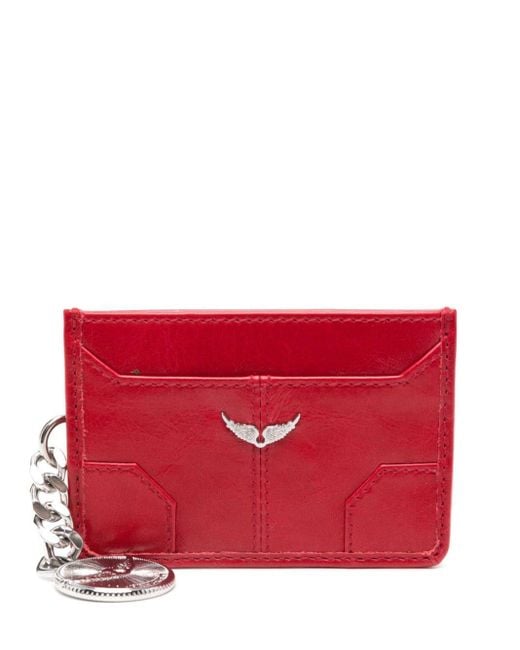 Zadig & Voltaire Red Sunny Pass Leather Card Holder