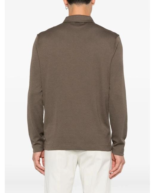 Pull À Col Zippé Canali pour homme en coloris Brown